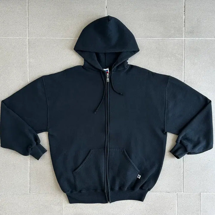 [BUNJANG] Vintage Russell Athletic Black Hoodie Zip-Up XL / 90s 빈티지 러셀 후드집업 블랙 XL