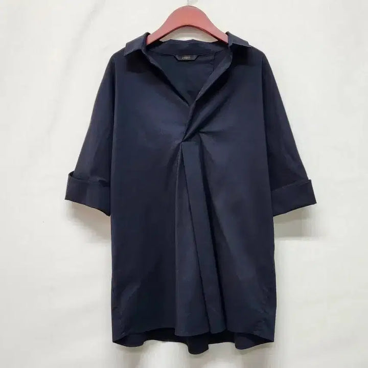 [BUNJANG] Jigott Navy Cotton Blend Short Sleeve Blouse (Size 55) / 지고트 반팔 블라우스 85(55)사이즈