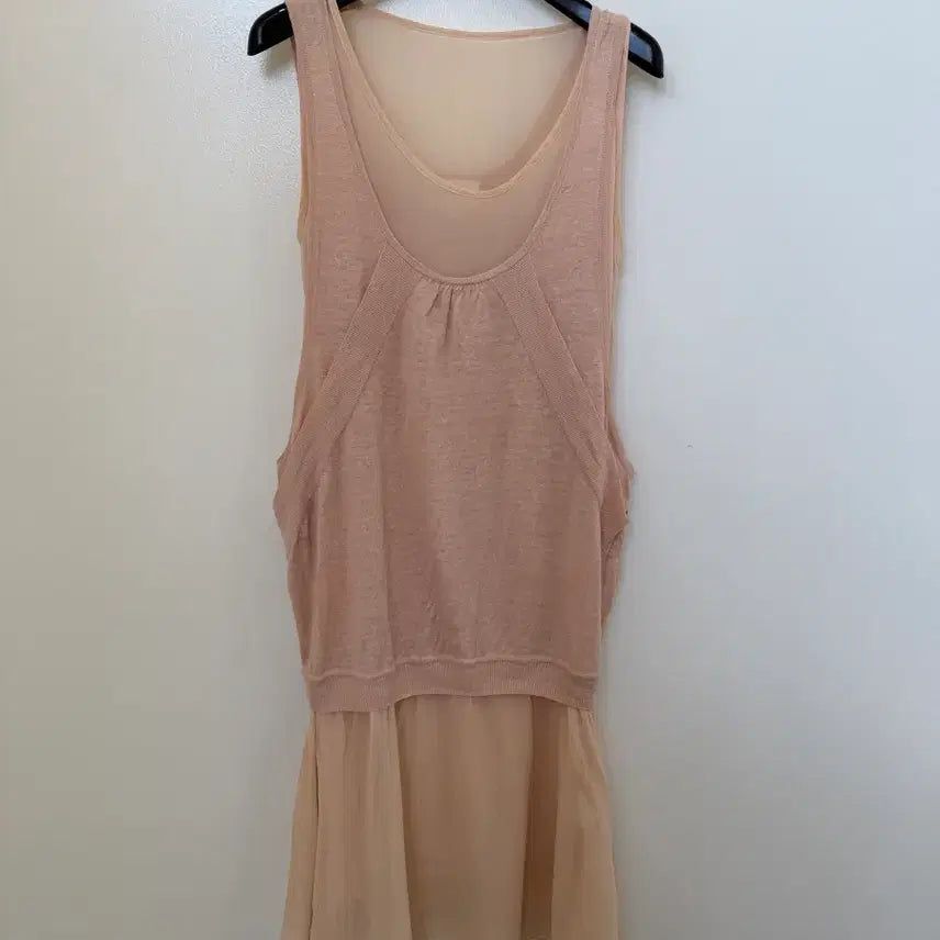 [BUNJANG] Attire Knit Chiffon Layered Dress / 아떼 니트 쉬폰 레이어드 원피스