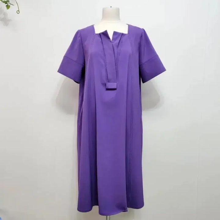 [BUNJANG] Jigott Square Neck Slit Dress Purple Size 55 / 지고트 스퀘어넥 슬릿 원피스 55사이즈