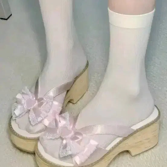 [BUNJANG] Pink Lolita Sandals Size 37 / 분홍색 로리타 샌들 37사이즈