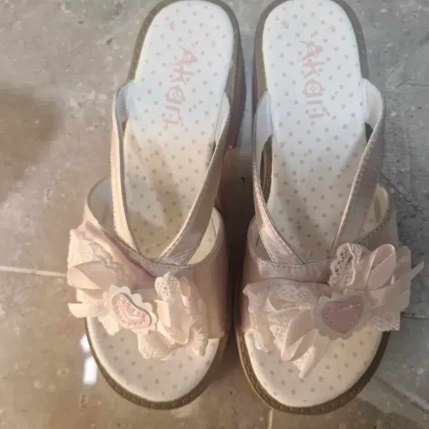 [BUNJANG] Pink Lolita Sandals Size 37 / 분홍색 로리타 샌들 37사이즈