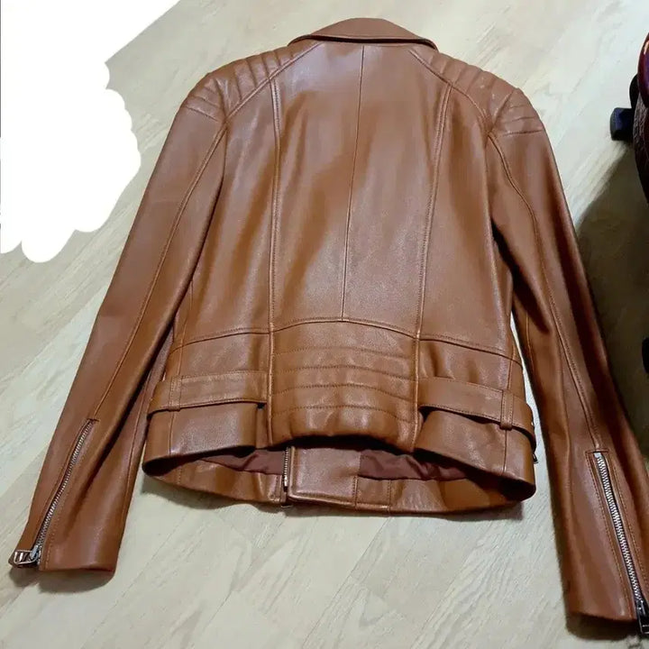 [BUNJANG] Italian Lambskin Leather Rider Jacket - Size 85 - Brown / 이태리 양 가죽 자켓 라이더 85 사이즈 갈색 밤색