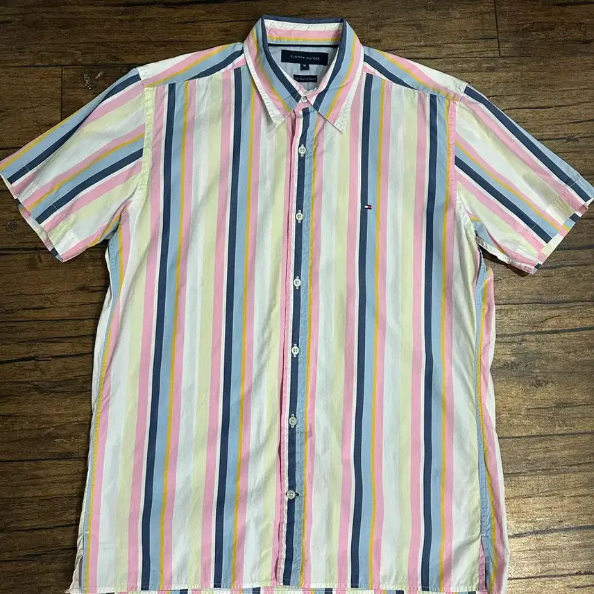 [BUNJANG] Tommy Hilfiger 80s Two Ply Cotton Striped T-Shirt / Tommy Hilfiger 80s Two Ply Cotton 라인 반팔