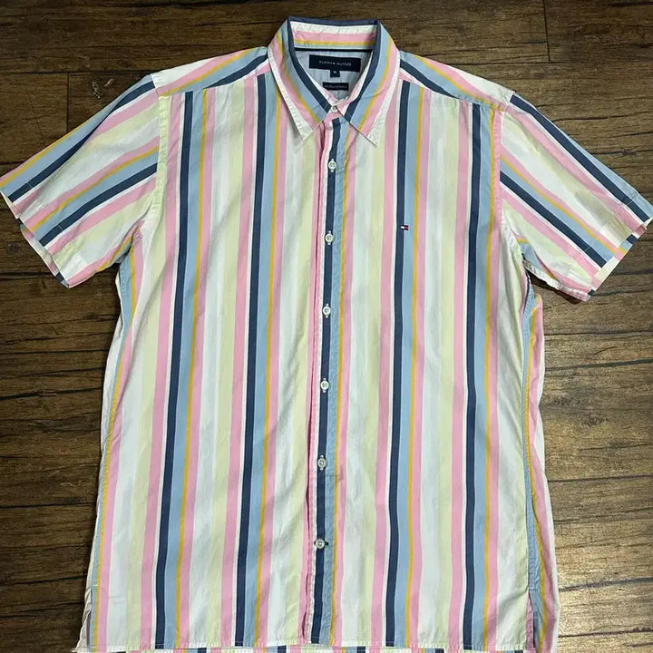 [BUNJANG] Tommy Hilfiger 80s Two Ply Cotton Striped T-Shirt / Tommy Hilfiger 80s Two Ply Cotton 라인 반팔