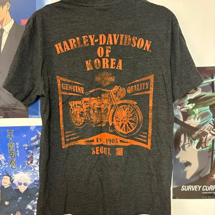 [BUNJANG] Harley-Davidson Flame Skull Short Sleeve T-Shirt Women&