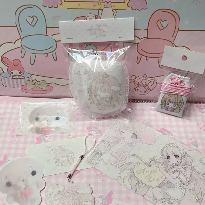 [BUNJANG] Angel Love You Acrylic Keyring, Omamori Cushion Keyring, Postcard Set / 엔젤러브유우 작가님 아크릴키링 오마모리 쿠션키링 엽서 세트