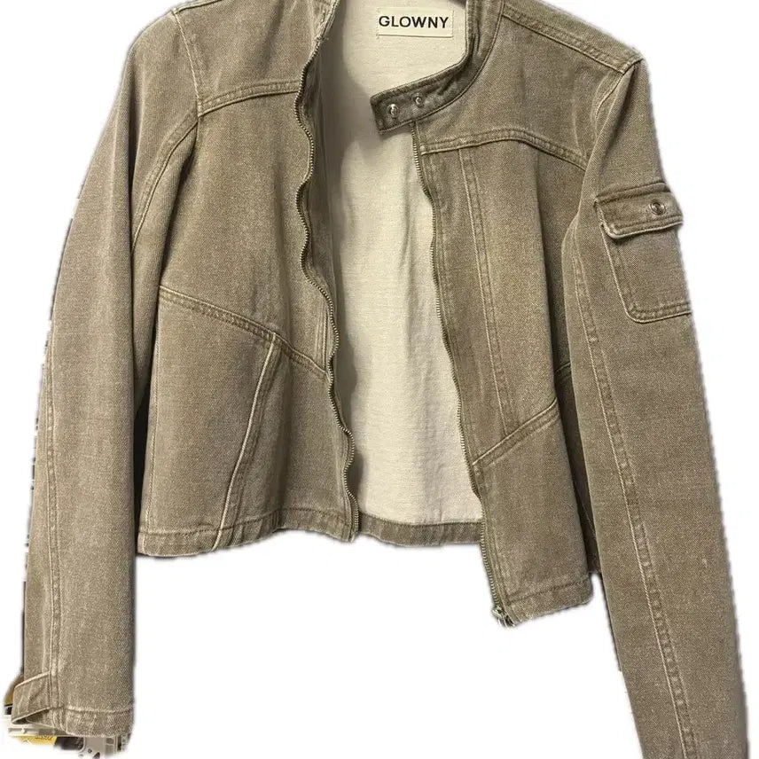 [BUNJANG] GLOWNY Denim Jacket Khaki Brown / [FREE] 글로니 데님 자켓 카키 브라운
