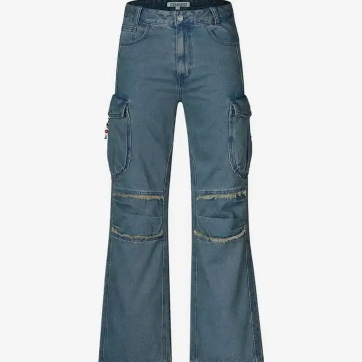 [BUNJANG] KOSEIO Round Pocket Cargo Jeans Blue Size 2 / 코이세이오 라운드포켓 카고진 블루 2사이즈