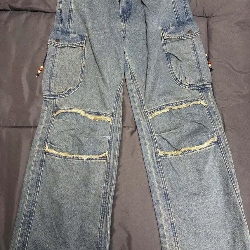 [BUNJANG] KOSEIO Round Pocket Cargo Jeans Blue Size 2 / 코이세이오 라운드포켓 카고진 블루 2사이즈