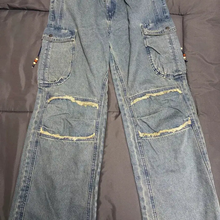 [BUNJANG] KOSEIO Round Pocket Cargo Jeans Blue Size 2 / 코이세이오 라운드포켓 카고진 블루 2사이즈