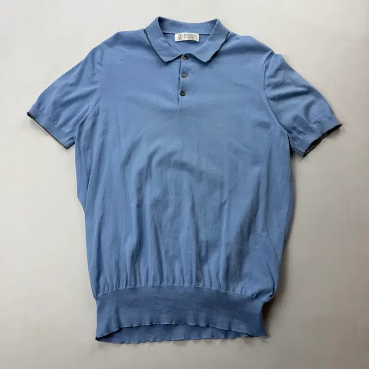 [BUNJANG] Brunello Cucinelli Sky Blue Knit Short Sleeve Polo Shirt / 브루넬로쿠치넬리 스카이블루 니트 반팔 카라티