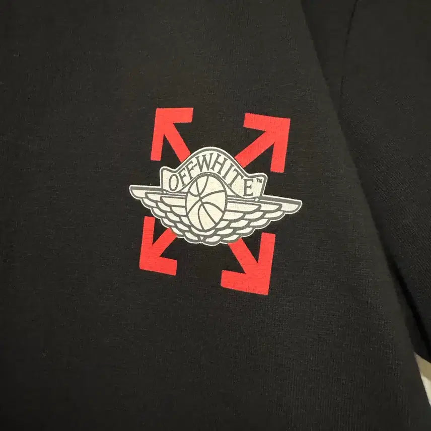 [BUNJANG] Off-White x Air Jordan Illustrated Graphic T-Shirt Black / 오프화이트 에어 조던 일러스트 반팔티