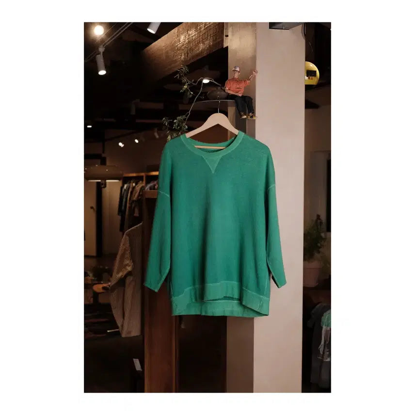[BUNJANG] Visvim Jumbo Sweat 3/4 Uneven Dye Green Size 4 / 비즈빔 점보 스웻 3/4 언이븐 다이 그린 4사이즈 Visvim