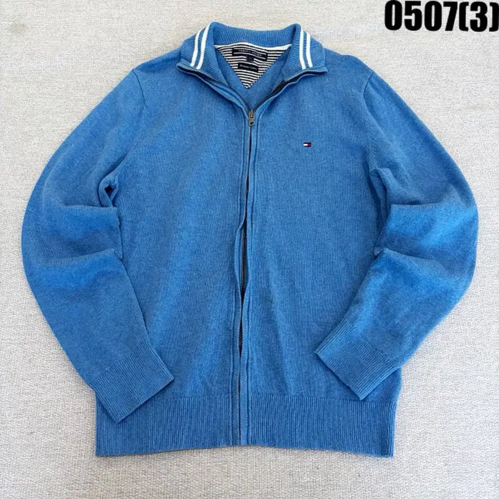 [BUNJANG] Tommy Hilfiger Blue Knit Zip-Up Cardigan (Size S) / 타미힐피거 블루 니트 집업 가디건 S 0507