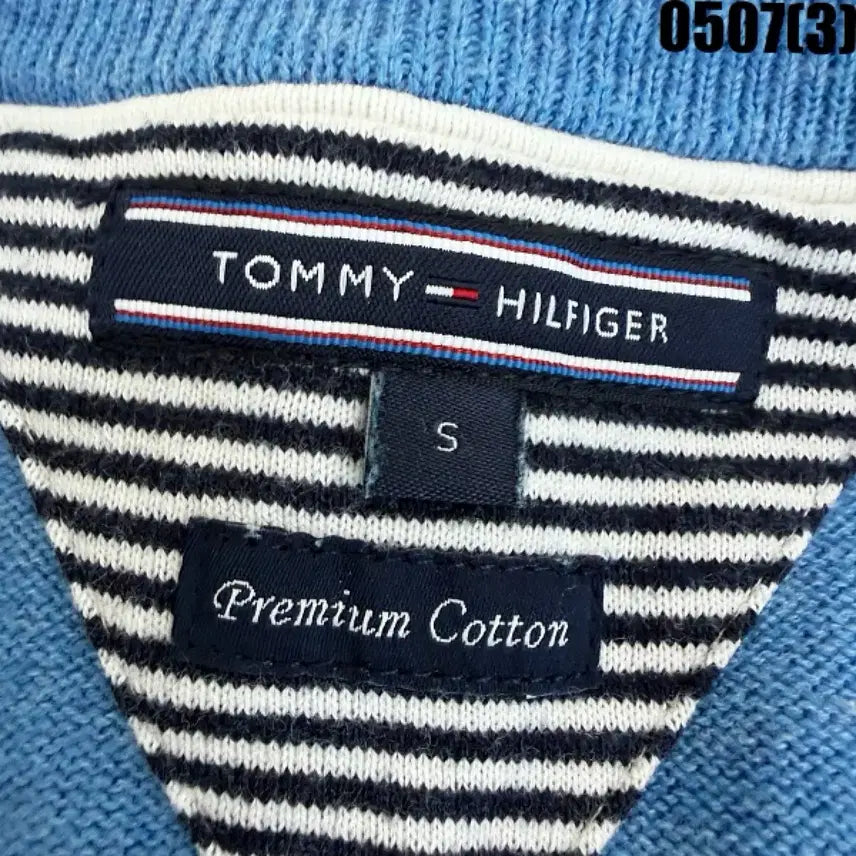 [BUNJANG] Tommy Hilfiger Blue Knit Zip-Up Cardigan (Size S) / 타미힐피거 블루 니트 집업 가디건 S 0507
