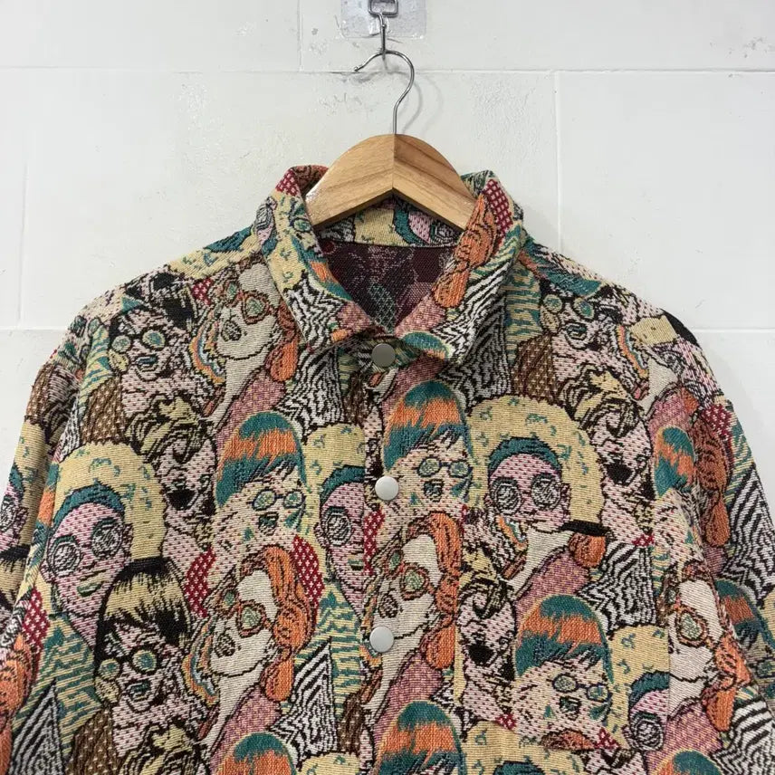 [BUNJANG] Graphic Embroidered Shirt Jacket / 그래픽 자수 셔츠 자켓