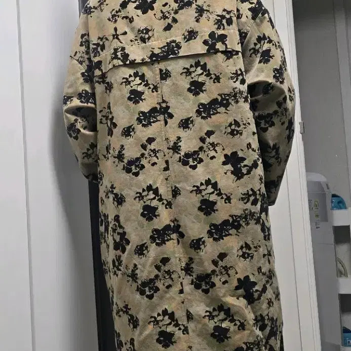 [BUNJANG] Floral Pattern Long Field Jacket / 야상 롱점퍼