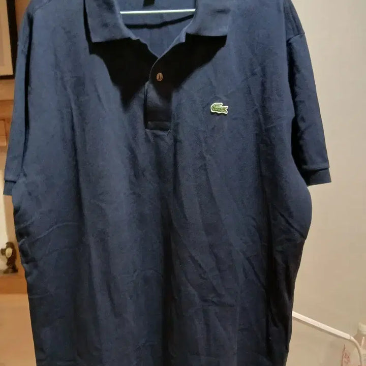 [BUNJANG] Lacoste Navy Collar Short Sleeve T-Shirt / 라코스테 네이비 카라 반팔 티셔츠