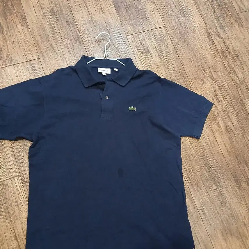 [BUNJANG] Lacoste Navy Collar Short Sleeve T-Shirt / 라코스테 네이비 카라 반팔 티셔츠