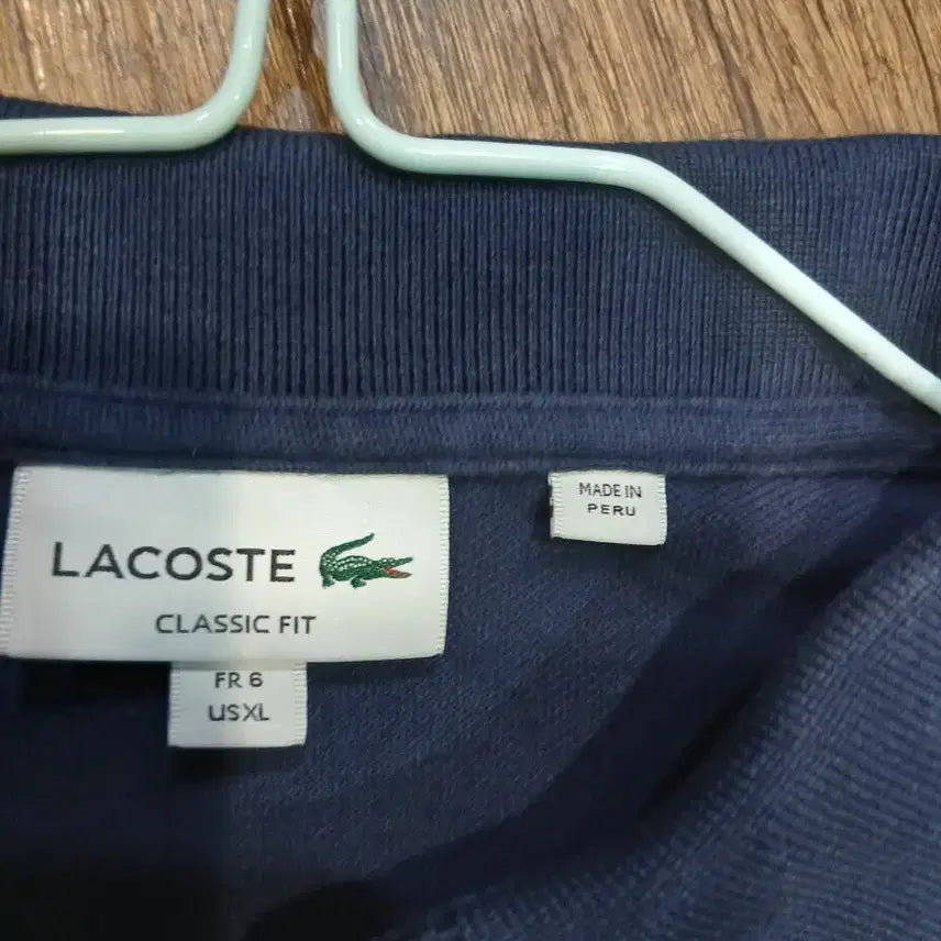 [BUNJANG] Lacoste Navy Collar Short Sleeve T-Shirt / 라코스테 네이비 카라 반팔 티셔츠