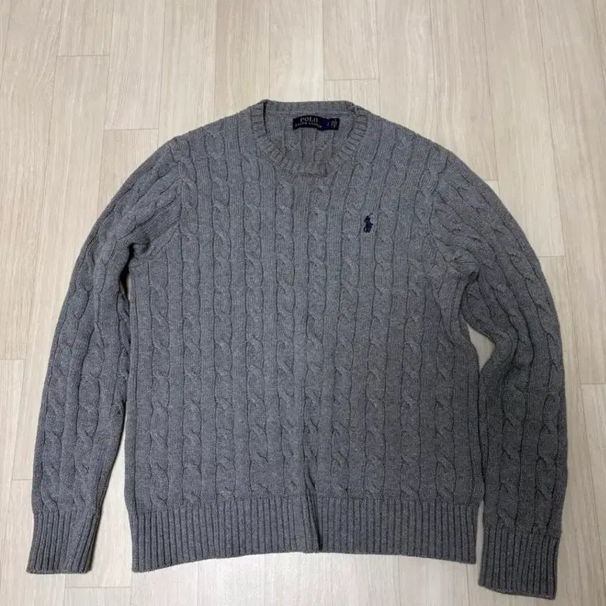 [BUNJANG] Polo Ralph Lauren Cable Knit Sweater Grey / 폴로 랄프로렌 케이블 니트 회색