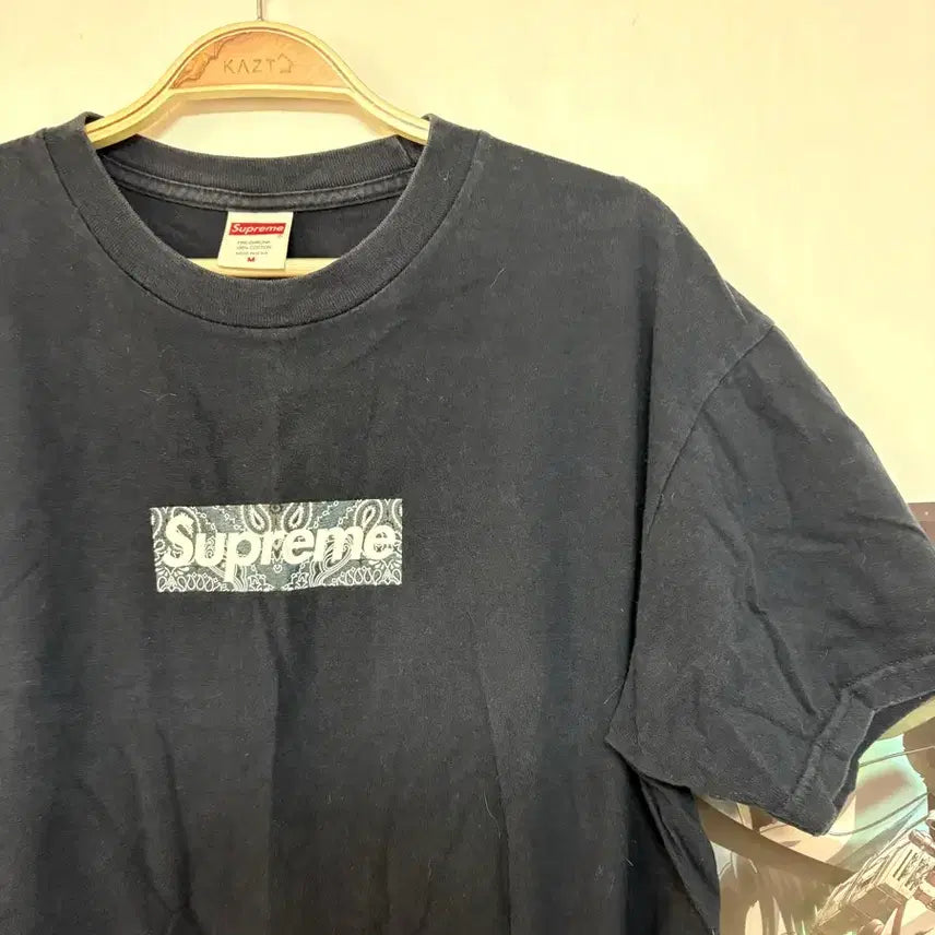 [BUNJANG] Supreme Bandana Box Logo T-Shirt Navy M / 슈프림 반다나 박스로고 반팔티 네이비 M