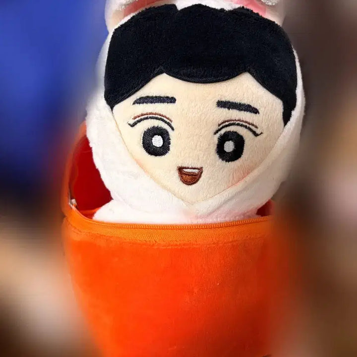[BUNJANG] EXO SUHO Myeon-Tokki 20cm Rabbit Plush Pouch Bundle Set / 엑소 수호 면토끼 흑면이 인형 20cm 당근 파우치 일괄