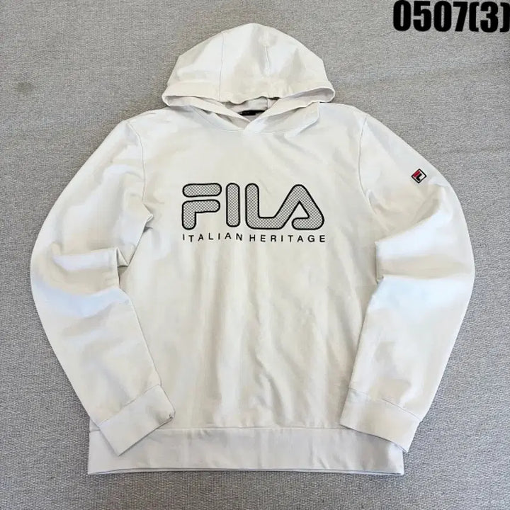 [BUNJANG] FILA Ivory Hoodie M / 휠라 FILA 아이보리 후드티 M 0507