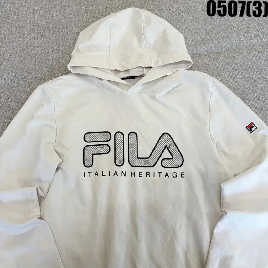 [BUNJANG] FILA Ivory Hoodie M / 휠라 FILA 아이보리 후드티 M 0507