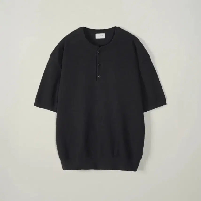 [BUNJANG] Indie Low Half Knit Henry Short Sleeve / 인더로우 하프 니트 헨리 반팔(3)