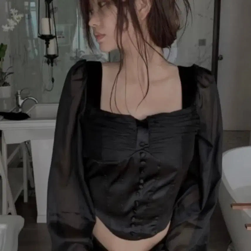 [BUNJANG] Swimcity Twilight Top Black Bohemianseoul / 스윔시티 트와일라잇 탑 블랙 보헤미안서울
