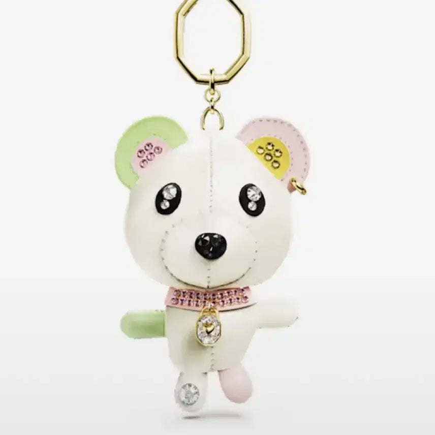 [BUNJANG] Swarovski Teddy Gold Tone Bag Charm Keychain / 스와로브스키 Teddy 골드 톤 백 참 키링