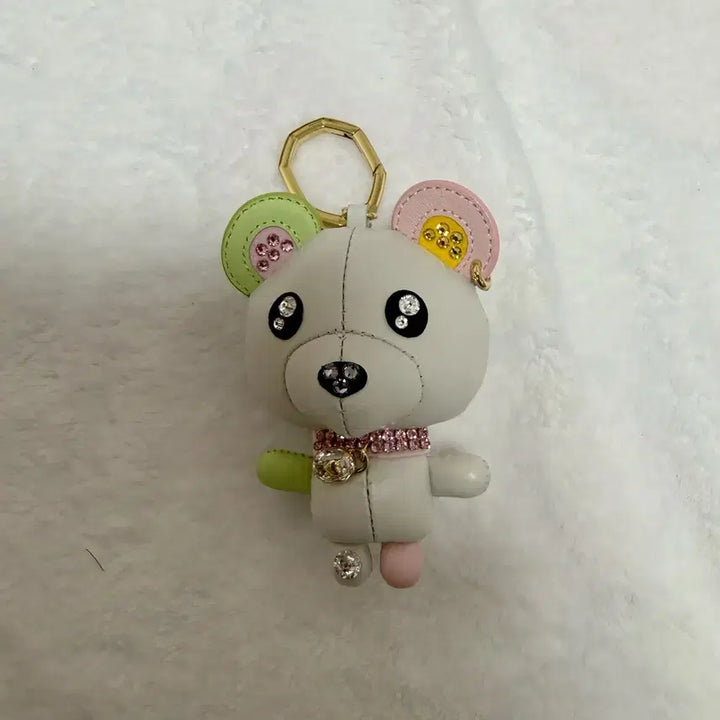 [BUNJANG] Swarovski Teddy Gold Tone Bag Charm Keychain / 스와로브스키 Teddy 골드 톤 백 참 키링