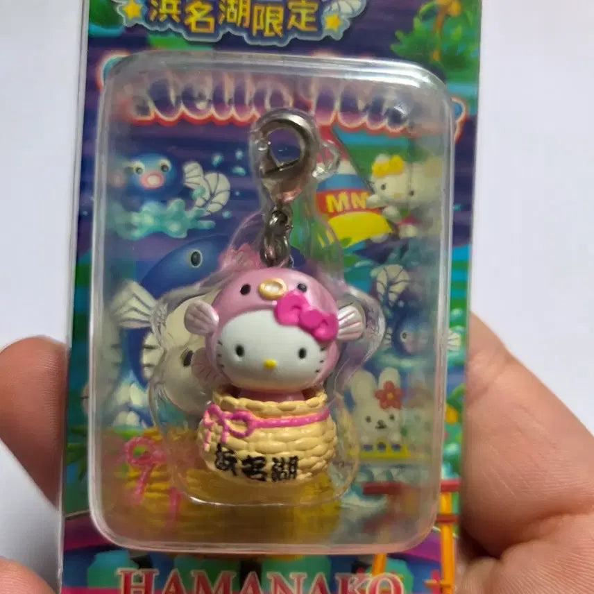 [BUNJANG] Hello Kitty Vintage Fugu Keychain Strap (Pink, Limited Edition) / 빈티지 토이 인형 고전 만화 피규어 헬로키티 복어 핑크 한정 키링 스트랩