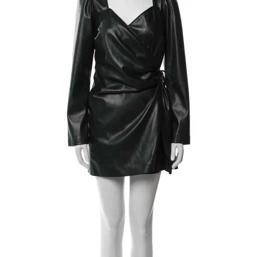 [BUNJANG] Zara Black Leather Dress XL / 자라 레더 블랙 원피스