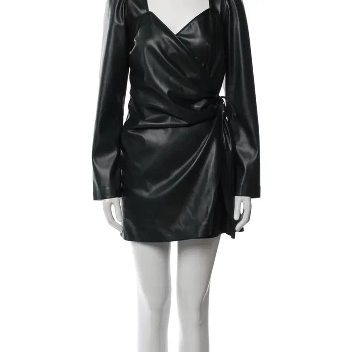 [BUNJANG] Zara Black Leather Dress XL / 자라 레더 블랙 원피스