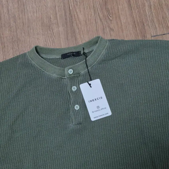 [BUNJANG] Inesis Pigment Waffle Button T-Shirt / (새상품)이넥시스 피그먼트 와플 버튼 티셔츠 [정가 39,000원]
