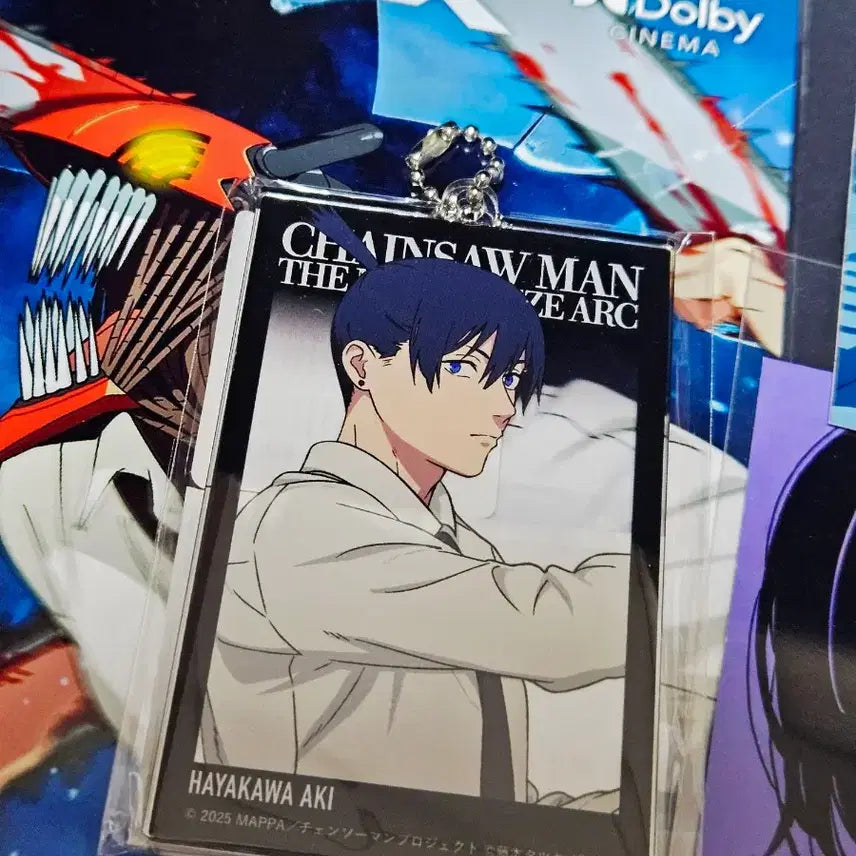 [BUNJANG] Chainsaw Man Rere Japanese Baseyard Limited Acrylic Card Keychain &amp; Poster Postcard Set / 체인소맨 레제 일본 베이스야드 아키 한정 아크릴 카드키링 포스터엽서