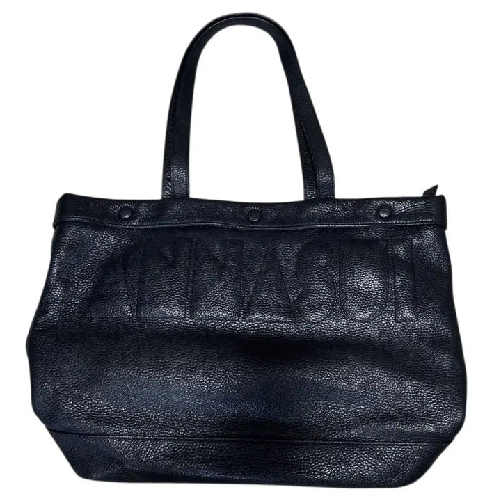 [BUNJANG] ANNA SUI Logo Embossed Pebbled Leather Tote Bag / 안나수이 로고엠포싱 레더 토트백