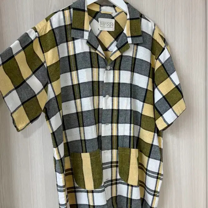 [BUNJANG] Harago Check Short-Sleeved Shirt / harago 하라고 체크 반팔 셔츠
