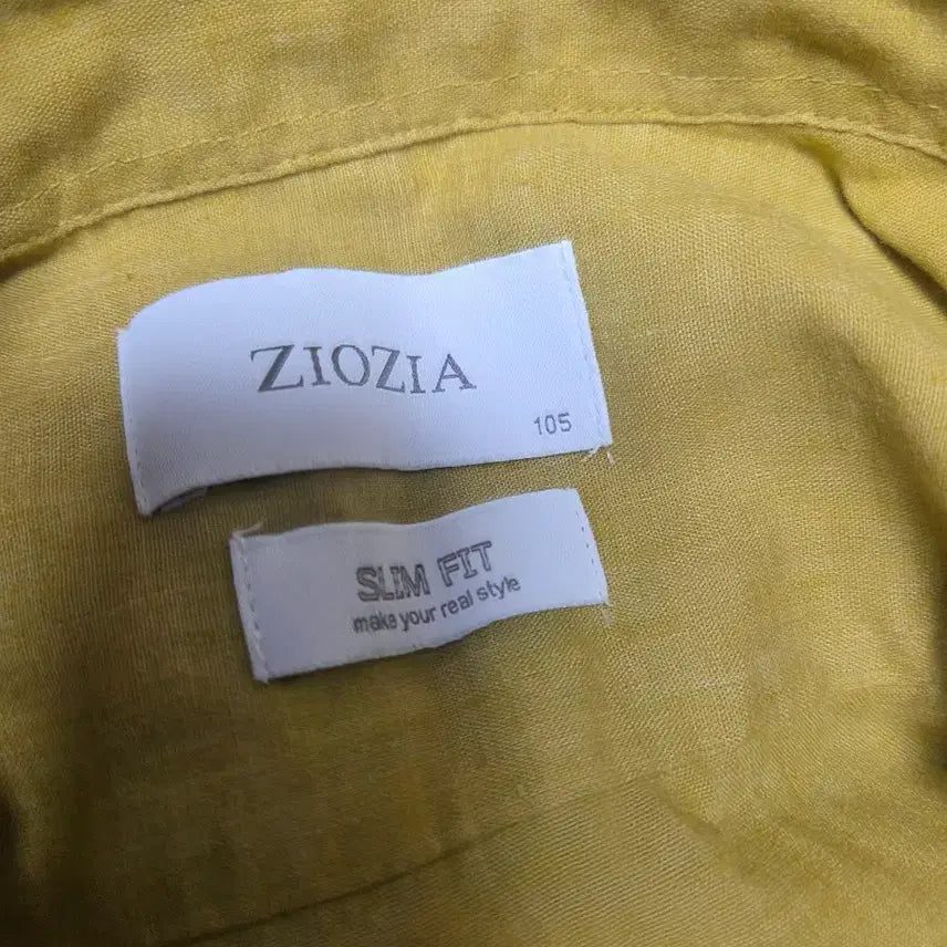 [BUNJANG] Ziozia Mustard Linen Shirt (105) / 지오지아 머스타드 린넨 셔츠 105