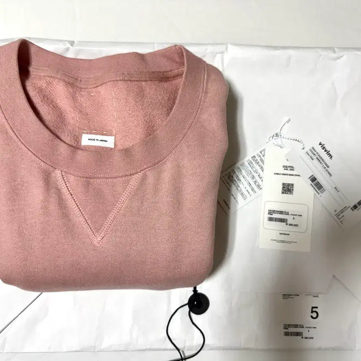 [BUNJANG] Visvim Court Sweatshirt Long Sleeve Pink Size 5 / 비즈빔 스웻셔츠 핑크 5사이즈