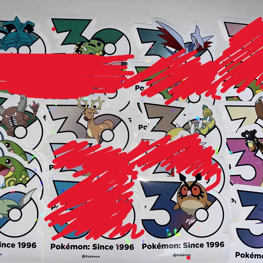 [BUNJANG] Pokemon 30th Anniversary Stickers (Gen 1-5) / 포켓몬 30주년 기념 스티커 팝니다 1~5세대