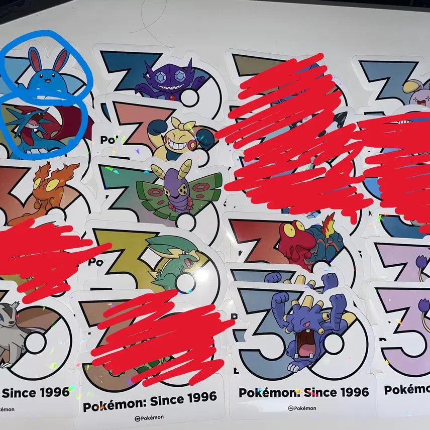 [BUNJANG] Pokemon 30th Anniversary Stickers (Gen 1-5) / 포켓몬 30주년 기념 스티커 팝니다 1~5세대