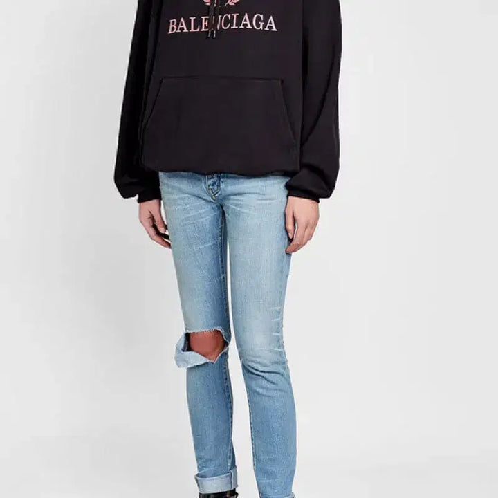 [BUNJANG] Balenciaga Laurel Logo Hoodie / (정품)발렌시아가 월계수 로고 후드티
