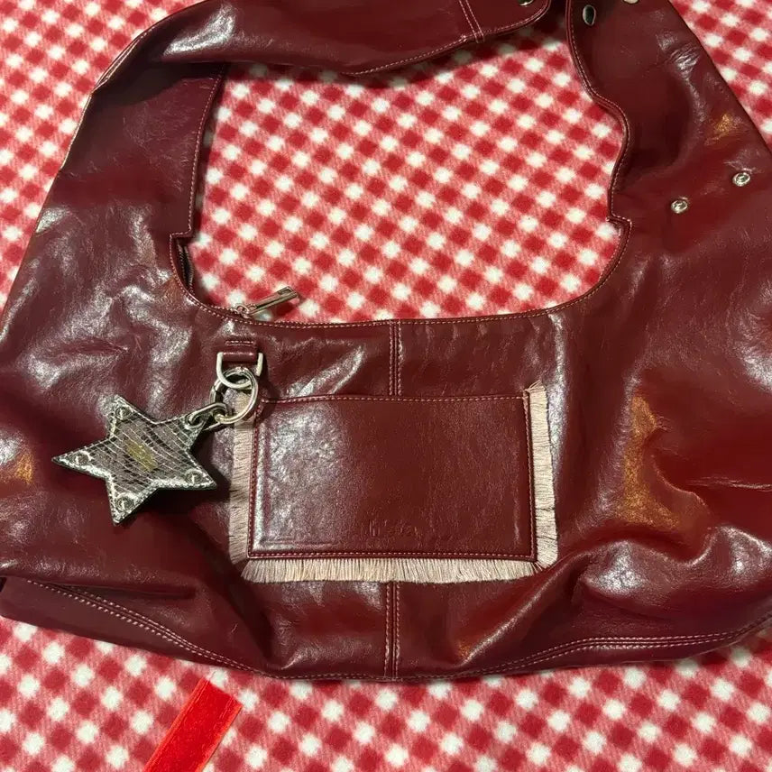 [BUNJANG] Hiyeta Tina Bag Cherry Red Leather Shoulder Bag / 히에타 tina백 체리레드