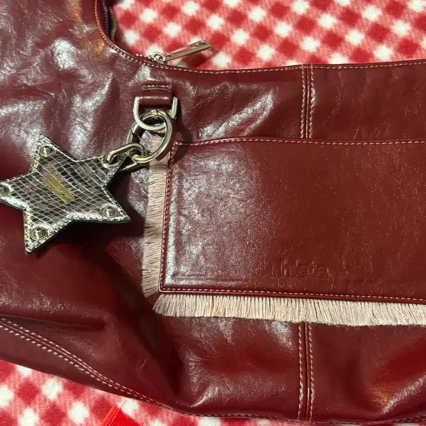 [BUNJANG] Hiyeta Tina Bag Cherry Red Leather Shoulder Bag / 히에타 tina백 체리레드