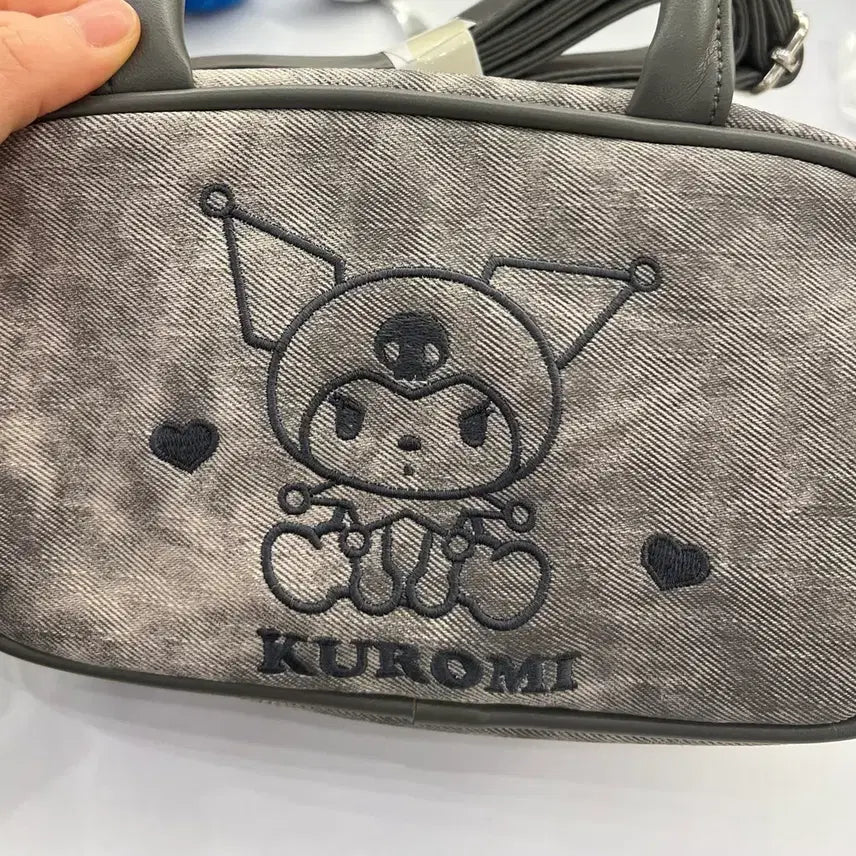[BUNJANG] Kuromi Grey Leather Bag / 쿠로미 그레이 가죽가방