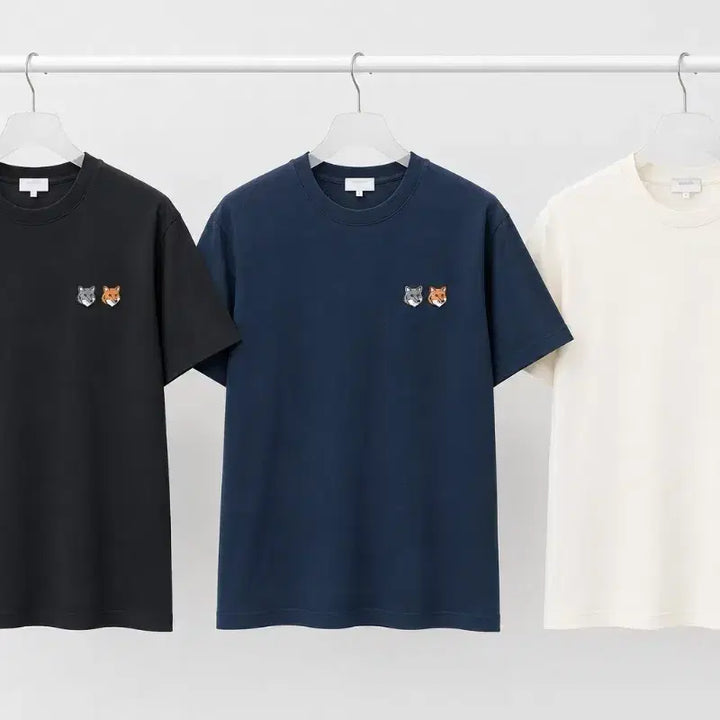 [BUNJANG] Maison Kitsuné Double Fox Head Short Sleeve T-Shirt / 메종키츠네 더블 폭스 반팔티 블랙/네이비/화이트. 남녀공용